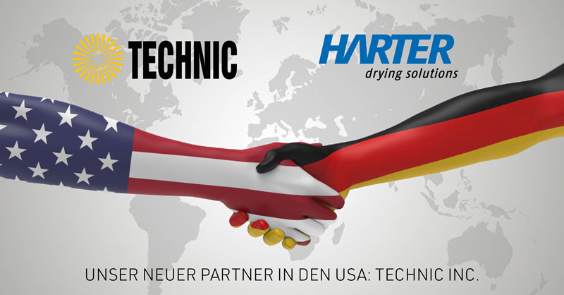 Harter baut internationale Präsenz durch Partnerschaft mit Technic Equipment aus – Energieeffiziente Trocknung als Teil integrierter Oberflächenlösungen